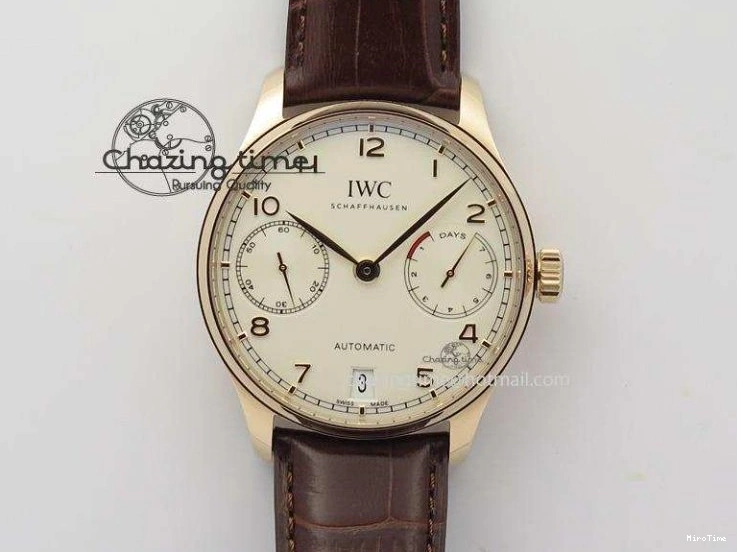 MIROTIME 0513 Portuguese IW544404 SS Gray Dial On Black Leather Strap A Practical 7259